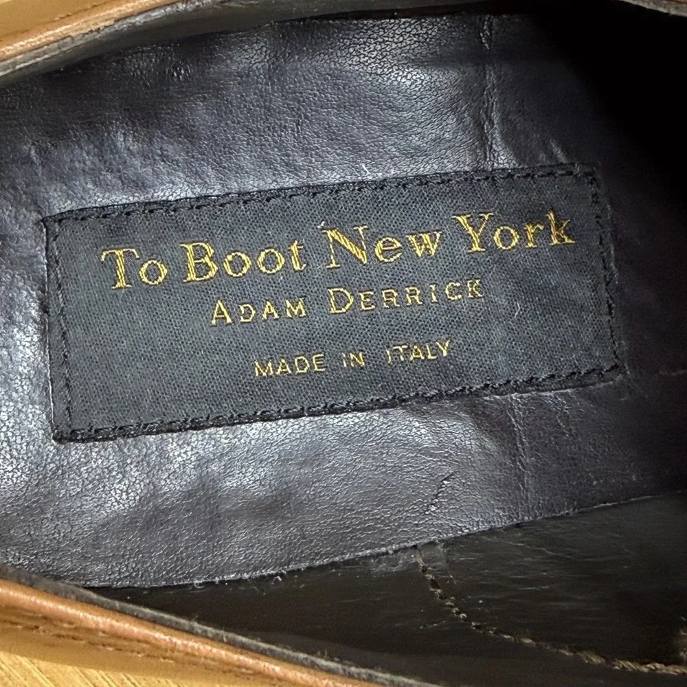 Too Boot New York Derby Medallion Mens‎ 8.5 Brown Leather Dress Shoes